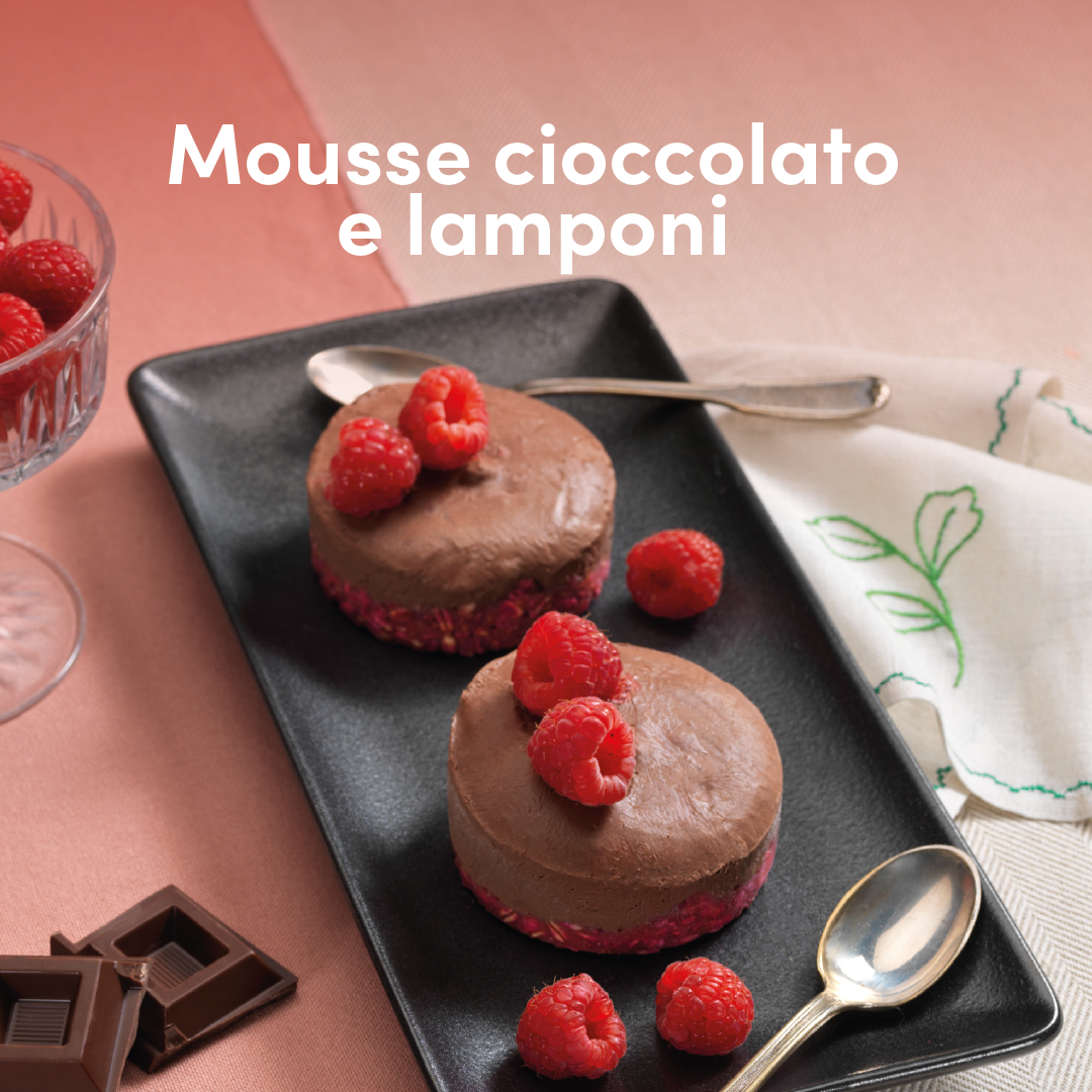 Mousse cioccolato e lamponi