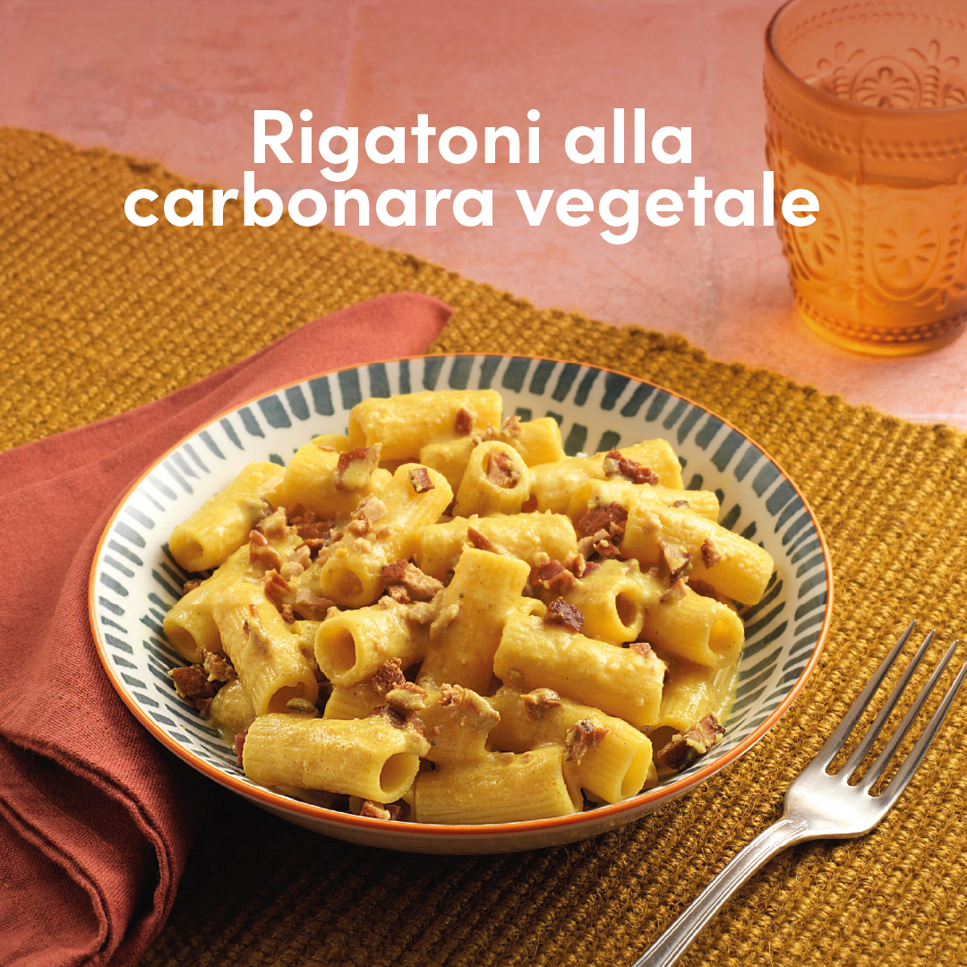 Rigatoni alla carbonara vegetale